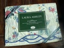 VINTAGE LAURA ASHLEY Floral FULL SIZE FLAT SHEET COTTAGE NEW IN PACKAGE picture