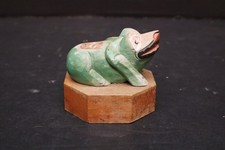 Vtg Carved Wood TOTEM POLE Frog Northwest Coast Native American Black Diamond-- picture