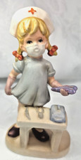 Vtg Flambro Child Nurse Figurine Collector's Choice Facemask Gloves Doctor's Kit picture