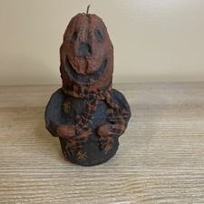 Vintage Debra Williams Folk Art Pumpkin Figurine Decor picture