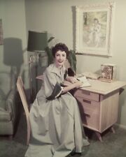 Elizabeth Taylor Vintage Candid Portrait By Writing Desk 1940'S 8x10 real photo picture