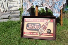 Vintage MCM Pepsi Cola Bigger & Better Serving Tray picture