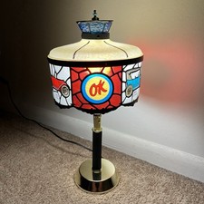 Rare OK Used Cars Lamp Wall Sconce Chevrolet Stained Glass Style Shade 1960s-70s picture