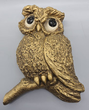 MCM Owl Branch Wall Hanging Universal Statuary USA 1967 Gold Retro picture
