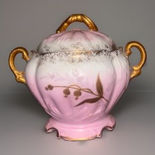 ANTIQUE TETTAU GERMANY PORCELAIN COVERED SUGAR BOWL picture