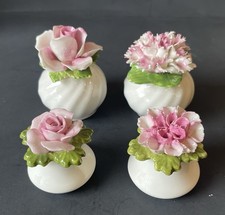 Vtg. Aynsley English Bone China Flower Salt & Pepper Shakers picture