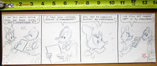 1980 DONALD + DAISY DUCK WALT DISNEY PRODUCTION cel COMIC STRIP ART DRAWING picture