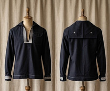 EUC Vintage US Navy Uniform Size S (36R) Wool Dress Shirt Jumper Tar Flap Sailor picture