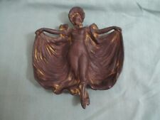 Vintage Cast Iron Gowned Lady trinket dish #113 picture