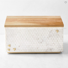 Williams Sonoma Honeycomb Marble Bread Box picture