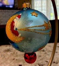 HTF VTG Christopher Radko REACH FOR A STAR Santa Ball Drop Ornament 96-209-0 picture