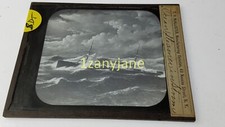 SDT Glass Magic Lantern Slide Photo OCEAN STEAMER IN STORM picture