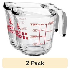 2-Pack 1-Cup Glass Measuring Cup with Easy-Grip Handle and Pour Spout picture