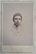 Antique Cabinet Card Serious Dapper Young Man By Levi Morse, Thomaston, ME picture