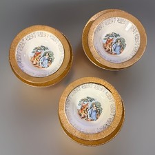 Sabin Crest-O-Gold 22K  3 Each Bread Plates, Berry Bowls Colonial Georgian picture