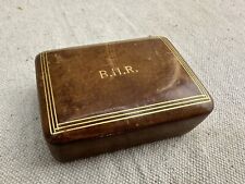 Vintage Italian Brown Leather Box~  Jewelry / Trinket picture