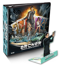 Archer seasons 1-4 factory sealed binder / album with B1 standee card inside picture