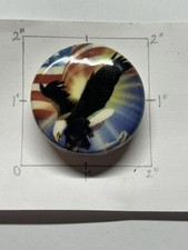 BOGART CERAMIC SMOKE STONE EAGLE AMERICAN FLAG GLAZED KILN FIRED USA MADE picture