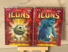 2025 Topps Chrome Disney Icons Mike Wazowski /28 & Sulley /28 Mickey Mouse Logo picture