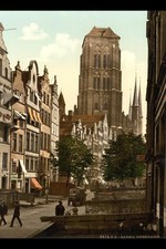 Photo:Gdansk Poland Danzig Jopengasse 1890s Street Scene Cathedral picture