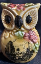 Vintage Souvenir “Reno,Nevada” Owl Toothpick Holder picture
