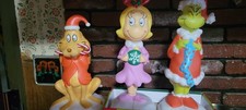Lighted Dr. Seuss Grinch,Cindy Lou Who,Max Blow Molds 12- 14