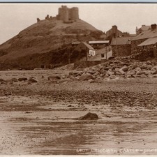 c1920s Criccieth, Wales Hastings RPPC UK Castle Ruins Medieval Fort Beach A362 picture