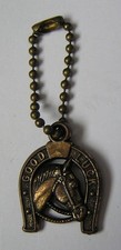 Vintage Plastic Good Luck Charm ~ Horseshoe With Horse In Middle ~ Keychain picture
