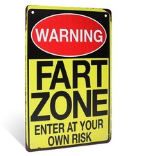 Warning Fart Zone Funny Metal Sign for Man Cave Garage Dorm Room Decor Wall Art picture
