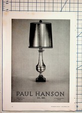 Vintage 1960 Paul Hanson Lamp Lighting Print Ad Interior Design NYC Chicago picture
