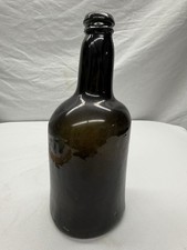 Antique 1700's Black Glass Fort Bottle - Pontil picture