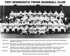 1991 MINNESOTA TWINS Team 8x10 Photo Print Reprint picture