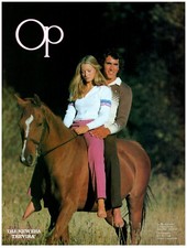 1982 PRINT AD, Op Ocean Pacific New Era Trevira 80's Barefoot Horseback Style picture