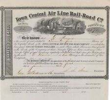 Iowa Central Air Line Rail-Road Co. - Stock Certificate - Railroad Stocks picture