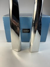 Nambe Twist Candlestick Pair 9 in Silver New in Box Design by Fred Bould # 6237  picture