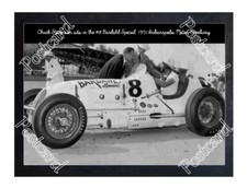 Historic Chuck Stevenson sits in the #8 Bardahl Special 1951 Indy Postcard 2 picture