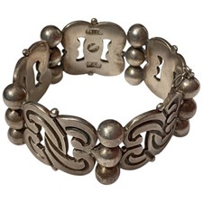 Book Piece Hector Aguilar Aztec Panel Bracelet 940 Silver  picture