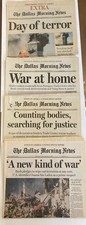 Dallas Morning News Lot Of 5 Sept 11(2) Extra, 12,13,14, 2001 Terrorist Attacks picture