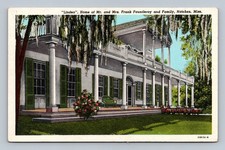 Linden Mansion Natchez Mississippi Vintage Postcard C.T. American Art 1940s picture