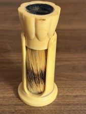 Vintage Stanhome Badger & Bristle Shaving Brush With Stand Stanley Home picture