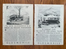 Two 1931 OLDSMOBILE AUTO Print Ads  ~ Vintage Ads ~ Olds 4-Door Sedans picture