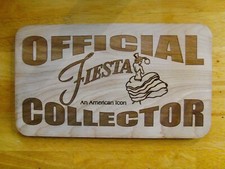 Official Fiesta Collector Fan Club Art Wood Sign -  Rare retired picture