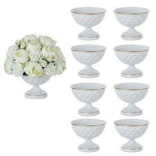 Sziqiqi White Vases For Wedding Centerpieces, Metal Compote Vases, 10Pcs Vintage picture