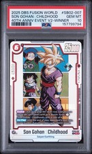 2025 DBS FUSION WORLD 40TH ANNIV WINNER #SB02-007 SON GOHAN : CHILDHOOD PSA 10 picture