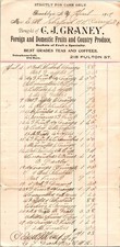 Vintage 1907 C.J. Graney Brooklyn NY Produce Invoice Grocery Receipt Handwritten picture
