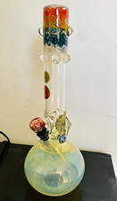 Jerome Baker Designs Handmade Multicolor/Clear Glass Water Pipe Limited Edition picture