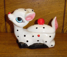 Vintage Anthropomorphic Ceramic Deer Sugar Bowl - Made In Japan picture