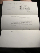 LOT OF 6 VINTAGE COMPANY LETTERS SIGNED FROM 1939 - 1948  BBA-40 picture
