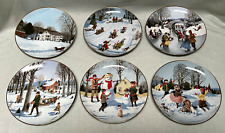 Danbury Mint Plates: An Old Time Country Winter” (6 Plates) Collectible Vintage picture