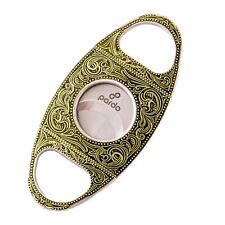 Pardo Cigar - Cutter Engraved Stainless Steel - Gold- Straight Cut, Double Blade picture